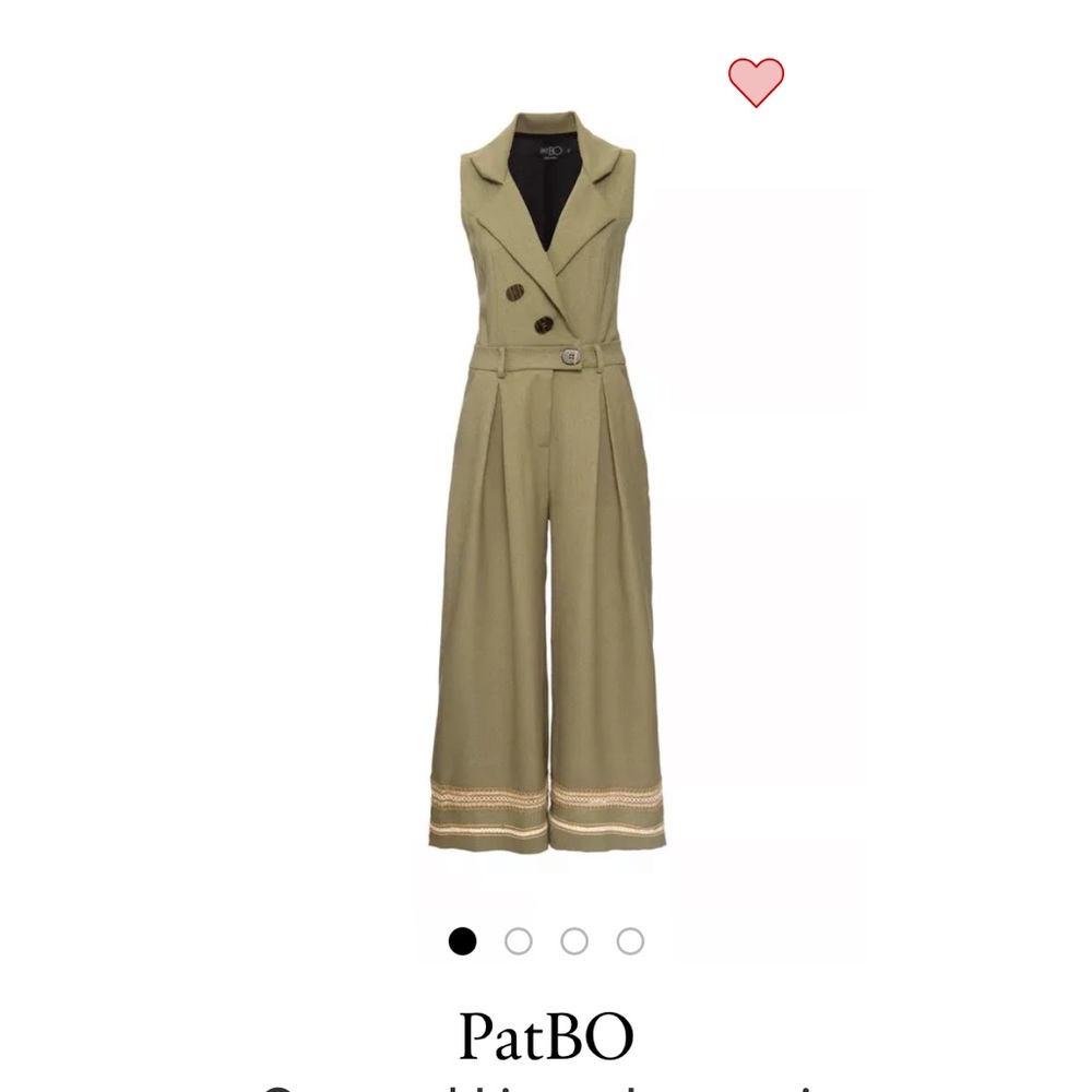 PatBO khaki green cropped jumpsuit, NWT